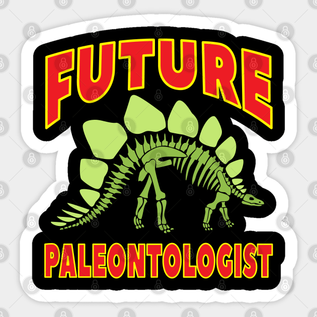 Future Paleontologist Stegosaurus Dinosaur Green Skeleton Sticker by Elvdant